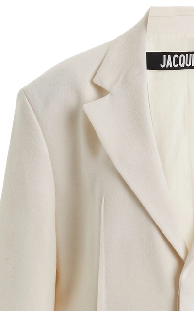 Shop Jacquemus Oversized Wool-blend Blazer In White