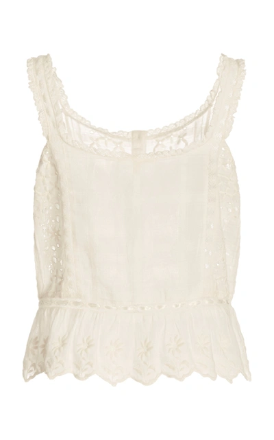 Shop Loveshackfancy Luanne Broderie Anglaise Cotton Top In White