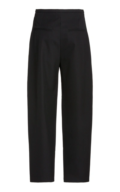 Shop Totême Lumio Crepe Straight-leg Trousers In Black