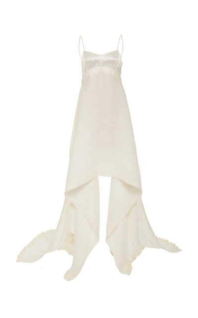 Shop Danielle Frankel Women's Jaq Silk Georgette Gown In White