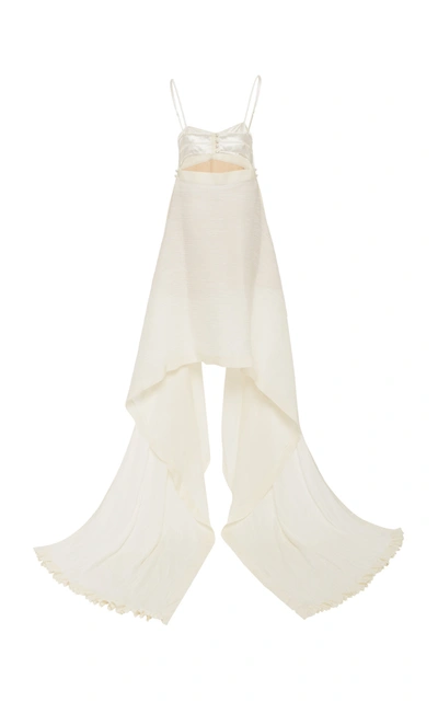 Shop Danielle Frankel Women's Jaq Silk Georgette Gown In White