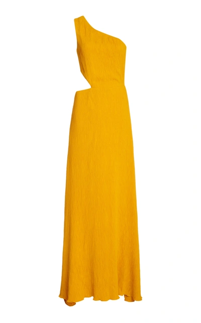 Shop Johanna Ortiz Women's Shimmering Blush Removable Sleeve Crepe Dress In Yellow