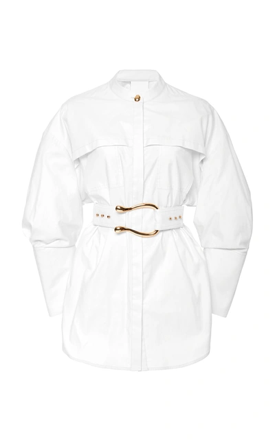 Shop Acler Bastor Belted Cotton Shirt In White