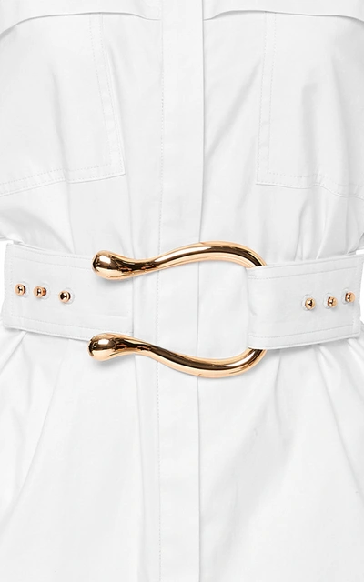 Shop Acler Bastor Belted Cotton Shirt In White