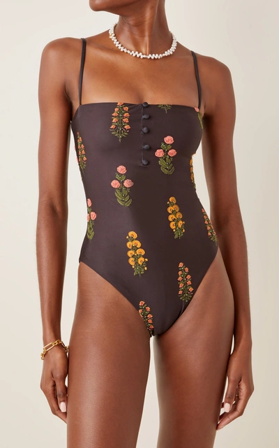 Shop Agua By Agua Bendita Women's Durazno Dahlia One-piece Swimsuit In Floral