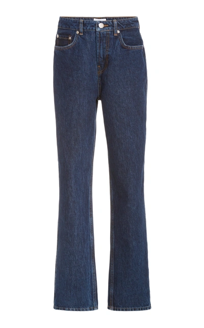 Shop Ganni Light Flare Leg Jeans In Blue