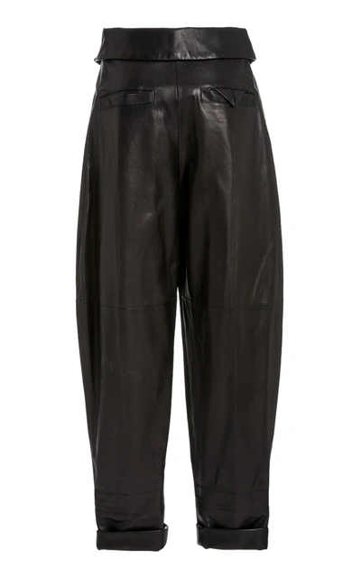 Shop Proenza Schouler Women's Leather Tapered Pants In Black