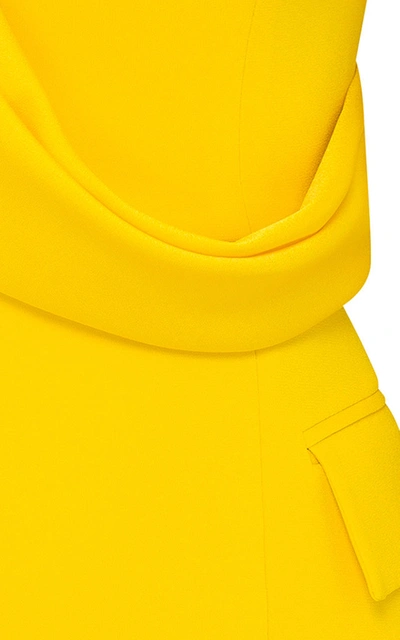 Shop Alex Perry Women's Rae Draped-detailed Satin Crepe Mini Dress In Yellow