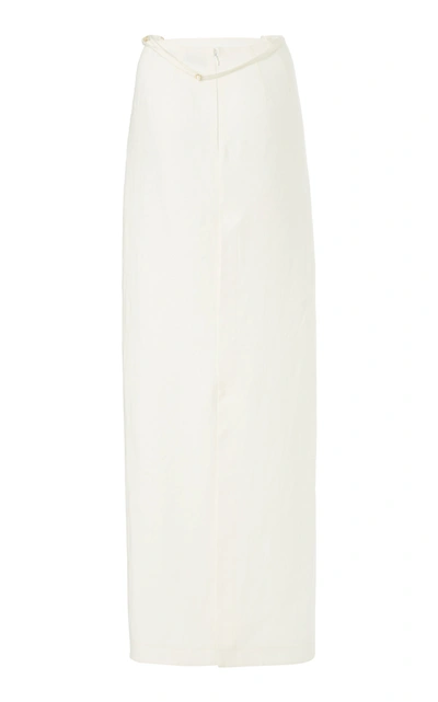 Shop Jacquemus Women's Novio Tie-detailed Linen Maxi Skirt In Neutral