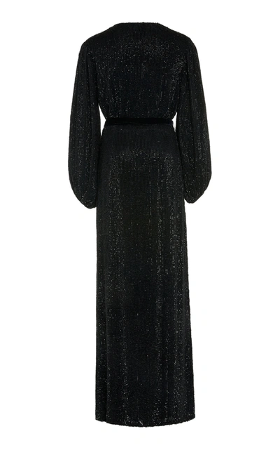 Shop Retroféte Margarita Sequined Maxi Dress In Black