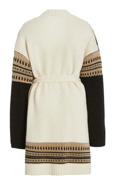 Shop Max Mara Women's Buona Belted Wool And Cashmere-blend Cardigan In Multi
