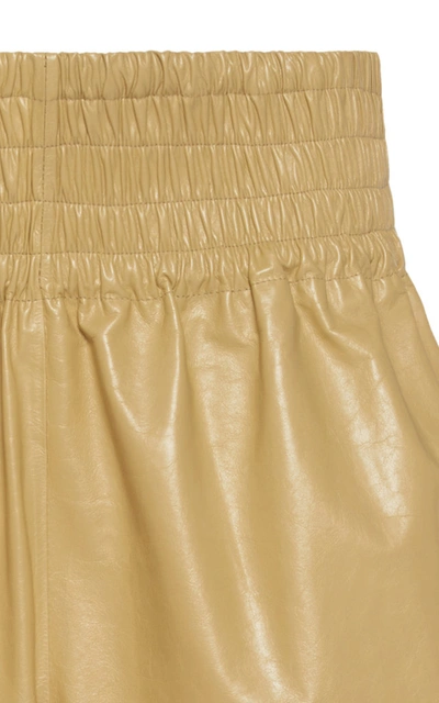 Bottega Veneta Leather Shorts In Yellow