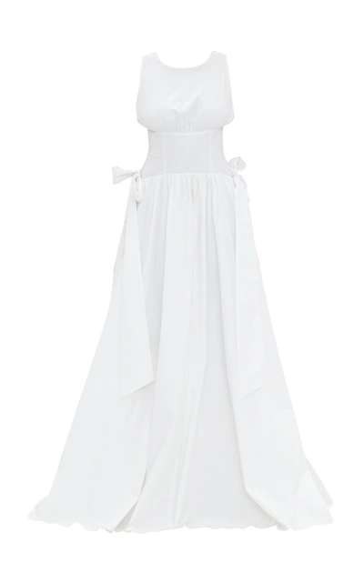 Shop Andrea Iyamah Women's Hadasa Cotton Maxi Corset Dress In White