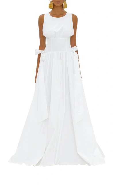 Shop Andrea Iyamah Women's Hadasa Cotton Maxi Corset Dress In White
