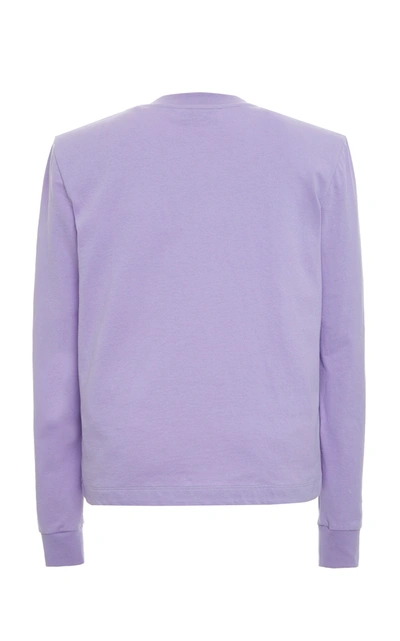 Shop Attico Padded Cotton-jersey T-shirt In Purple