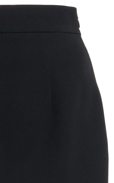 Shop Alessandra Rich Wool-blend Midi Pencil Skirt In Black