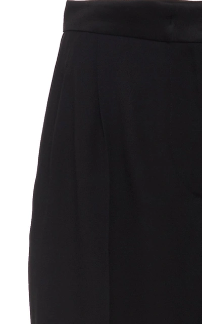 Shop Alberta Ferretti Enver Satin Wide-leg Pants In Black