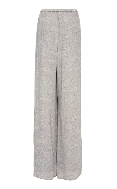 Shop Sally Lapointe Mã©lange Printed Viscose Wide-leg Pants In Grey