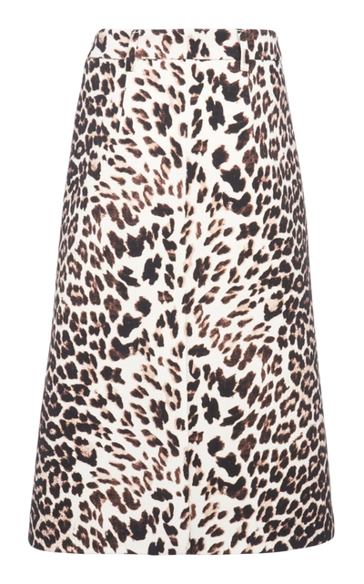 Shop Prada Women's Printed Wool Skirt In Animal