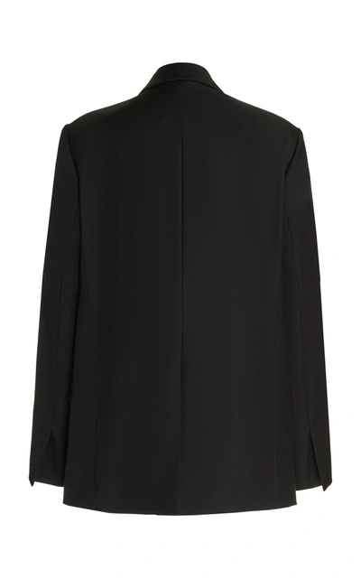 Shop Boyarovskaya Oversized Wrap-front Wool Jacket In Black