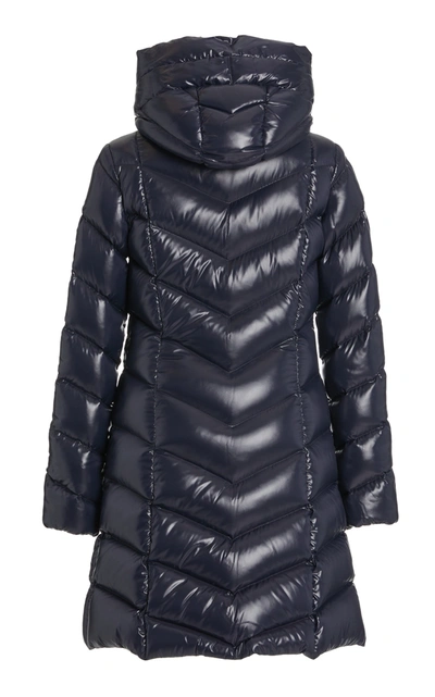 Shop Moncler Women's Marus Hooded Long Down Puffer Coat In Navy