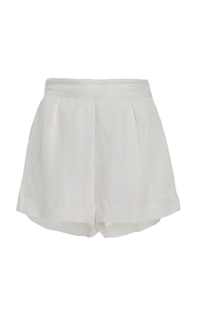 Shop Anemos Women's The Linen-blend Short Shorts In White