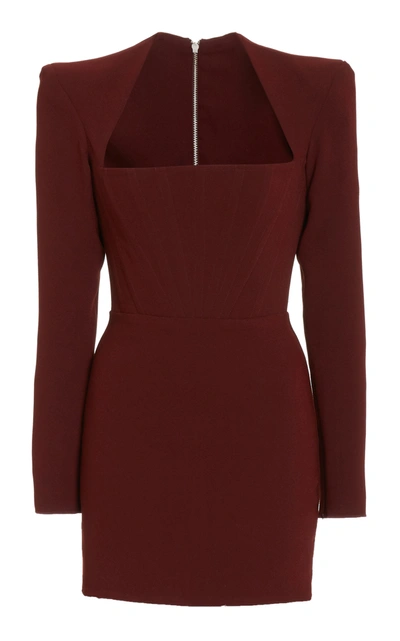 Shop Alex Perry Women's Benison Square-neck Crepe Mini Dress In Burgundy