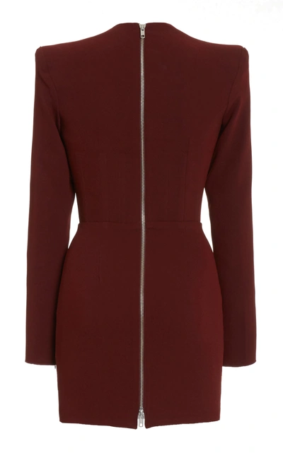 Shop Alex Perry Women's Benison Square-neck Crepe Mini Dress In Burgundy