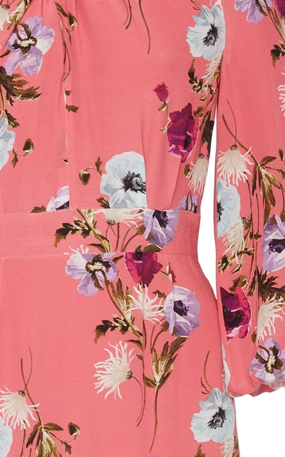 Shop Erdem Verona Floral-print Crepe Midi Dress In Pink