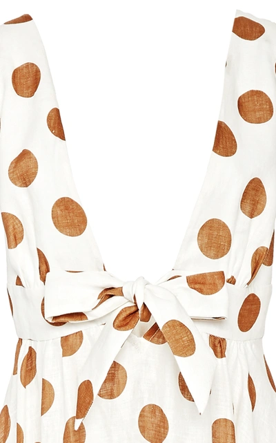 Shop Zimmermann Empire Tie-detailed Polka-dot Cotton Maxi Dress In Print