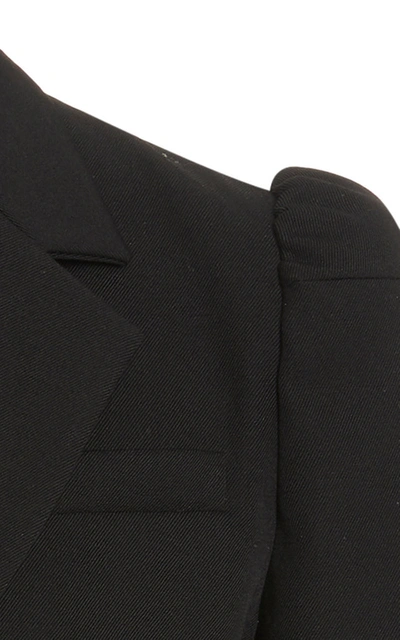 Shop Michael Kors Puffed-sleeve Gabardine Blazer In Black