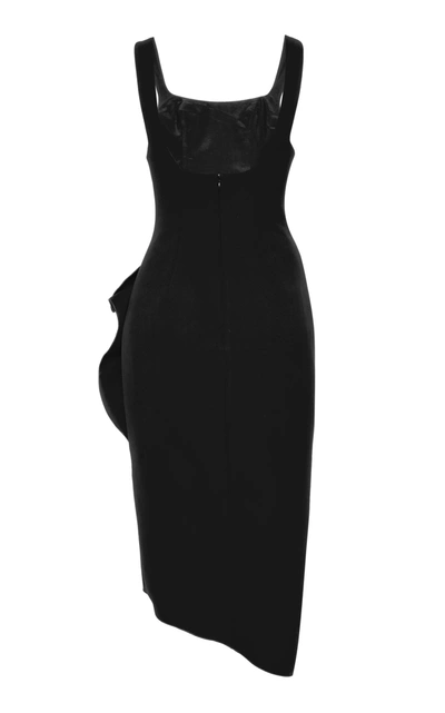 Shop Acler Thistle Gathered Crepe Midi Dress In Black