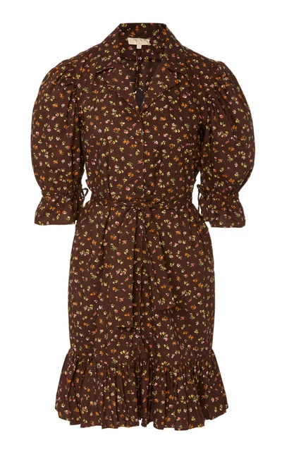Shop Bytimo Women's Printed Cotton Kitchen Dress In Brown