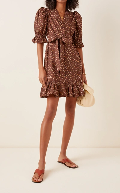 Shop Bytimo Women's Printed Cotton Kitchen Dress In Brown