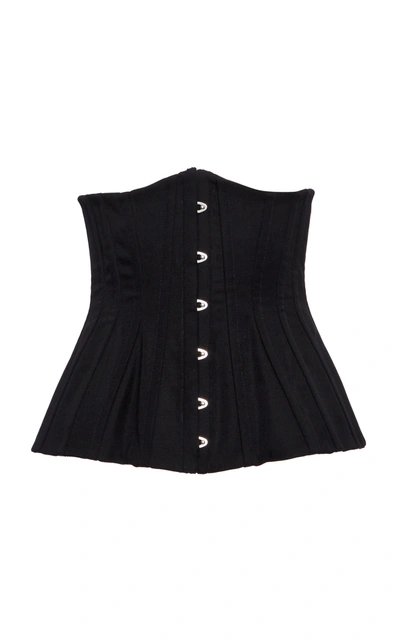 Shop Dolce & Gabbana Strapless Corset Top In Black