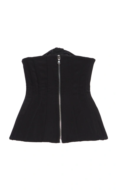 Shop Dolce & Gabbana Strapless Corset Top In Black