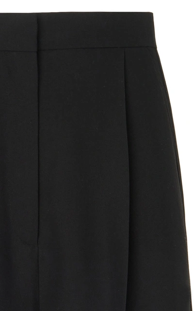 Shop Loewe Oversized Wide-leg Wool-blend Pants In Black