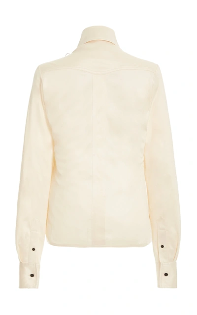 Shop Victoria Beckham Women's Pin-tucked Silk Shirt In Neutral