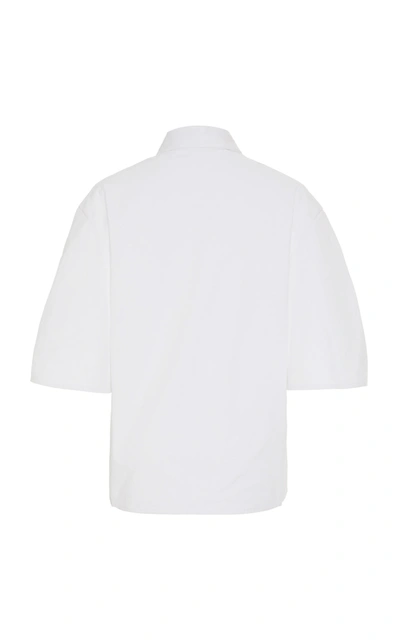 Shop Carolina Herrera Cotton Polo Shirt In White