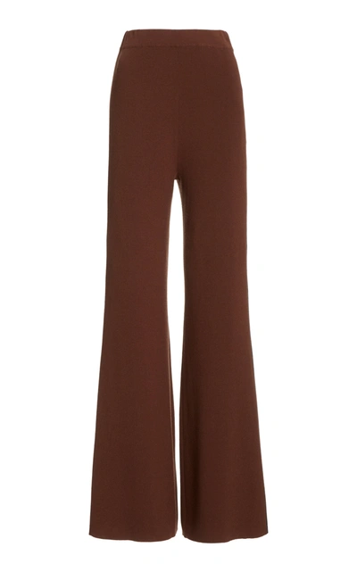 Shop Staud Women's Ski High-rise Ribbed-knit Pants In Brown