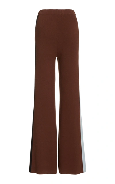 Shop Staud Women's Ski High-rise Ribbed-knit Pants In Brown