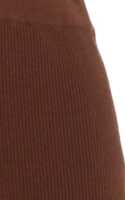 Shop Staud Women's Ski High-rise Ribbed-knit Pants In Brown