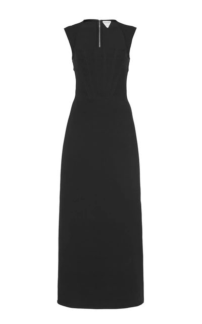 Shop Bottega Veneta Cady Midi Dress In Black