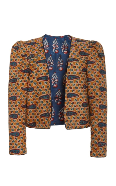 Shop Alix Of Bohemia Saffron Embroidered Cotton Jacket In Brown