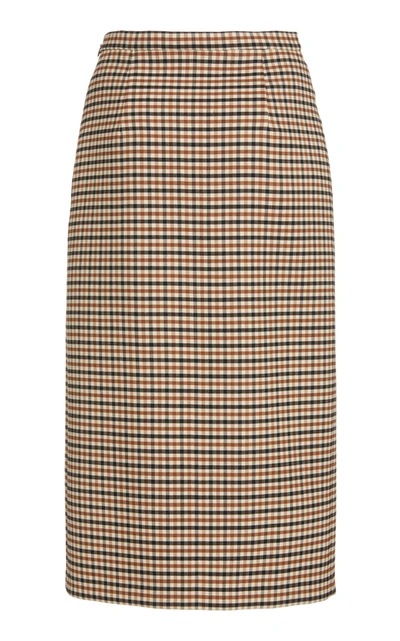 Shop Michael Kors Side Slit Gabardine Pencil Skirt In Multi