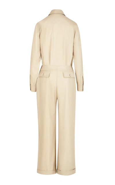 Shop Giuliva Heritage Collection Women's The Lauren Cotton-blend Twill Jumpsuit In Neutral
