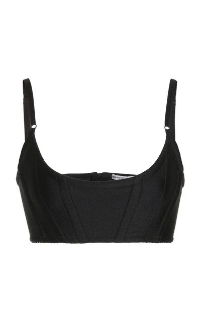 Shop Alexander Wang Women's Corseted Bra Top In Black
