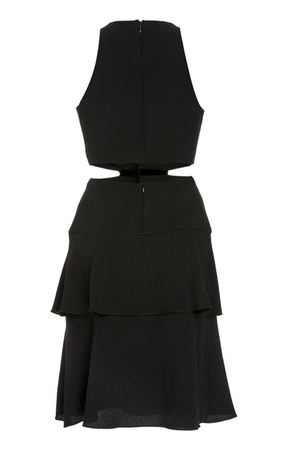 Shop Proenza Schouler Cut-out Viscose Crepe Dress In Black