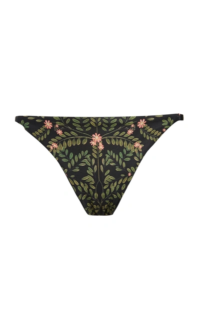 Shop Agua By Agua Bendita Tomillo Herbal Bikini Bottom In Black