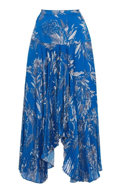 Shop Alexis Women's Tarou Printed Plisse Skirt In Blue,print